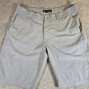 Travis Mathew Shorts Mens‎ 36 Gray Chino Golf Flat Front Performance (No Tag)